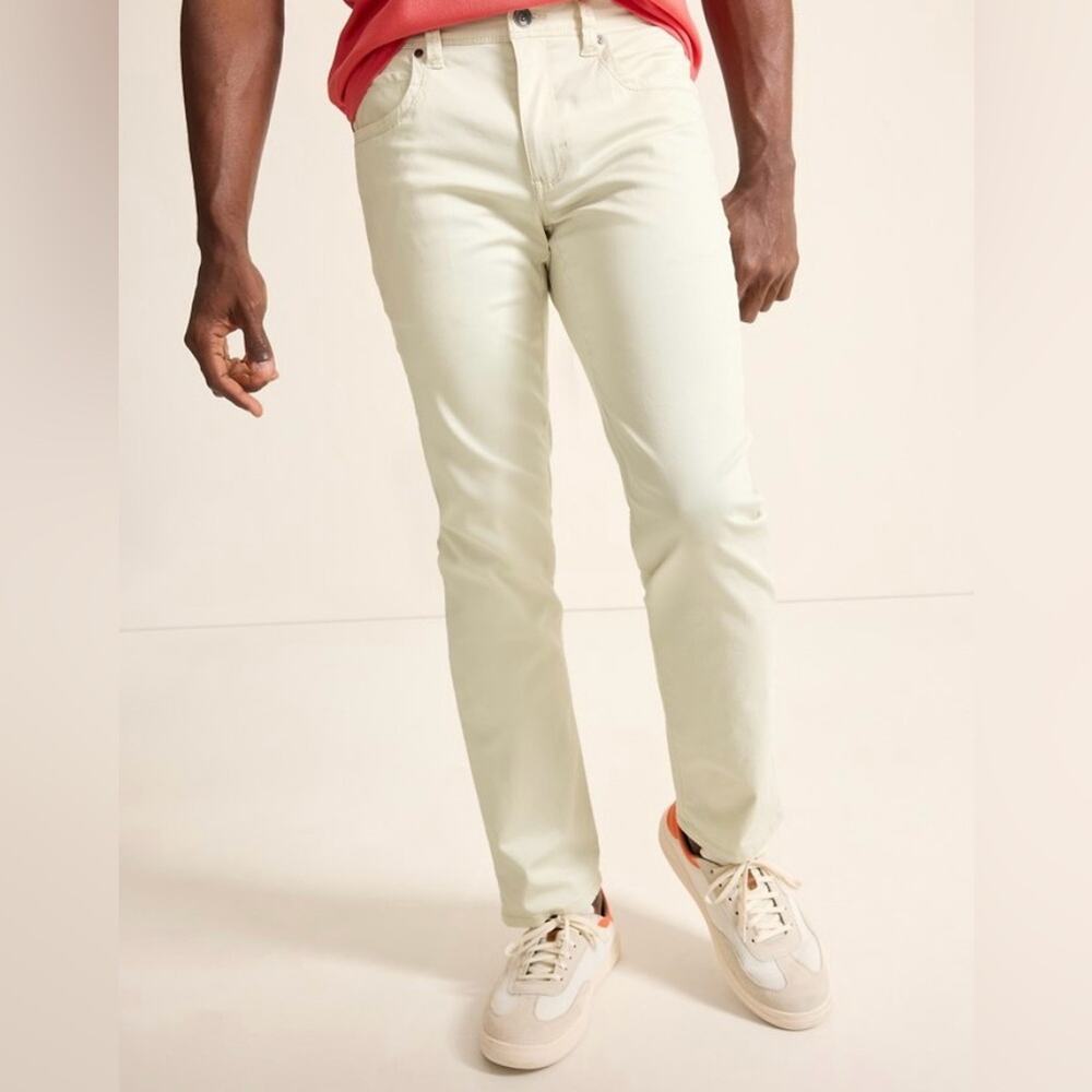 NWT Tommy Bahama Boracay 5-Pocket Pants Stretchy Tencel Blend Cream Size 42x32